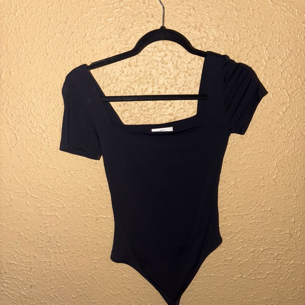 Babaton Black Square Neck Bodysuit